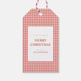 Etiquetas Para Regalos Navidad de cuadros rojos