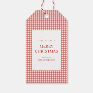 Etiquetas Para Regalos Navidad de cuadros rojos
