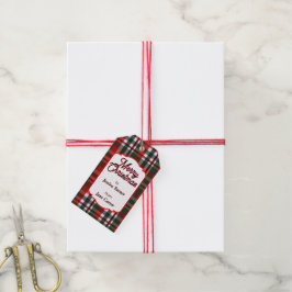 Etiquetas Para Regalos Navidad de Cuadros Rojos y Verdes