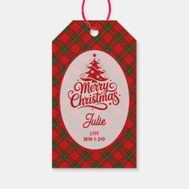 Etiquetas Para Regalos Navidad de Cuadros Rojos y Verdes