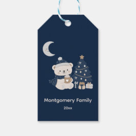 Etiquetas Para Regalos Navidad de Medianoche Personalizada | Azul Marino,