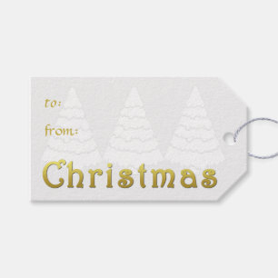 Etiquetas Para Regalos Navidad de oro elegante