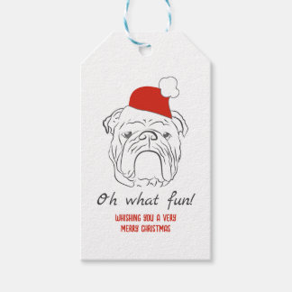 Etiquetas Para Regalos Navidad del Bulldog Inglés