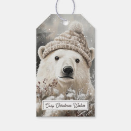 Etiquetas Para Regalos Navidad del Oso Polar de Invierno