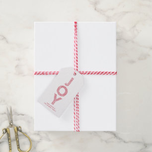 Etiquetas Para Regalos Navidad del rojo de la tipografía del follaje de