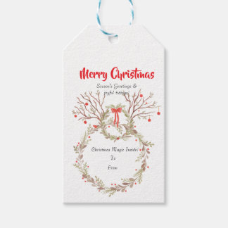 Etiquetas Para Regalos Navidad elegante y rústica en acuarela