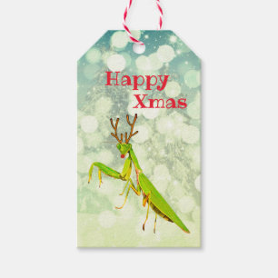 Etiquetas Para Regalos Navidad extraño de la mantis religiosa roja de la