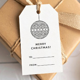 Etiquetas Para Regalos Navidad moderna y alegre con bola de Navidad