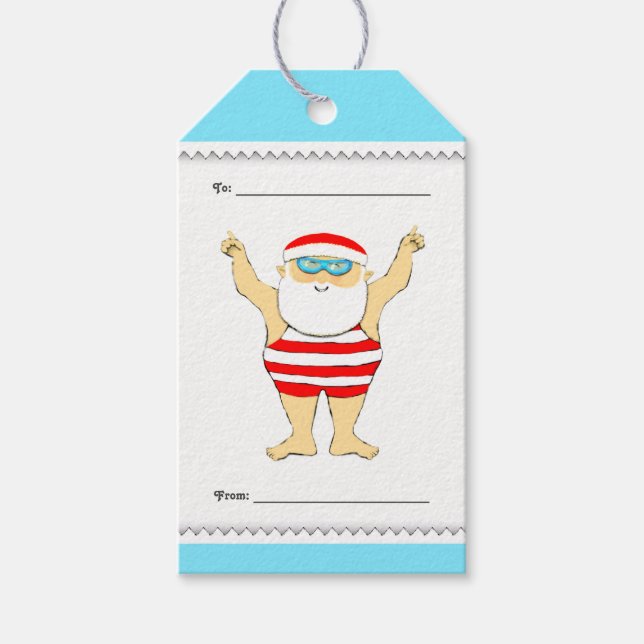 Etiquetas Para Regalos Navidad nadando (Anverso)