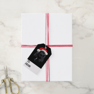 Etiquetas Para Regalos Navidad negro de cocker spaniel