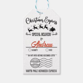 Etiquetas Para Regalos Navidad Personalizada, Exprés de Reno Listos o No