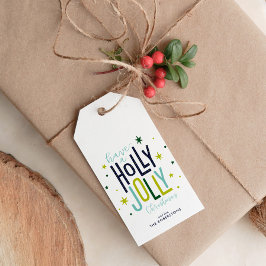 Etiquetas Para Regalos Navidad Personalizada "Holly Jolly"