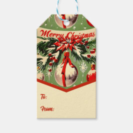 Etiquetas Para Regalos Navidad Retro Vintage: Yuletide de mediados de sig