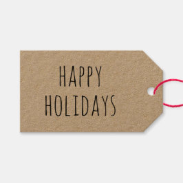 Etiquetas Para Regalos Navidad Rústica | Kraft Minimalista Felices Fiesta