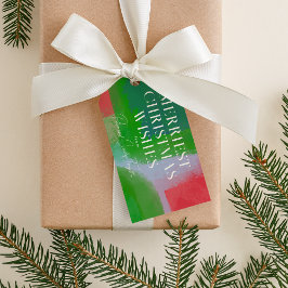 Etiquetas Para Regalos Navidades abstractos verdes y rojos pintados con a