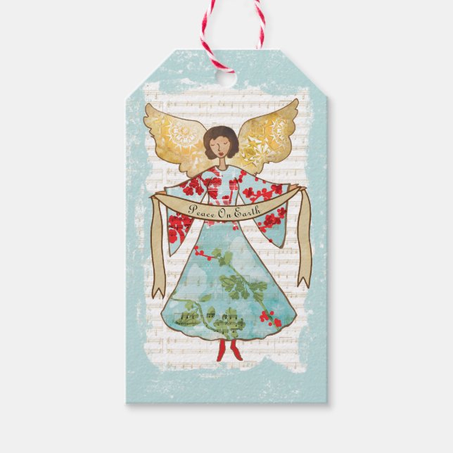 Etiquetas Para Regalos Navidades Angel Personalizado (Anverso)