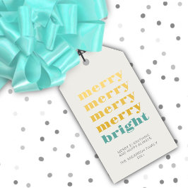 Etiquetas Para Regalos Navidades azul Verde azulado mínimo moderno brilla