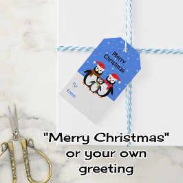 Etiquetas Para Regalos Navidades azules de texto editable por familia de 