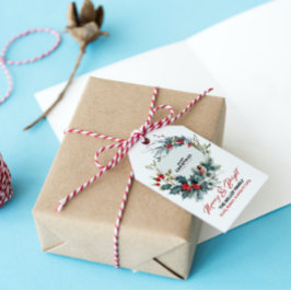 Etiquetas Para Regalos Navidades Berries Wreath Red Robin