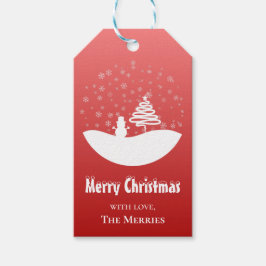 Etiquetas Para Regalos Navidades blancos árbol de invierno maravilla de s