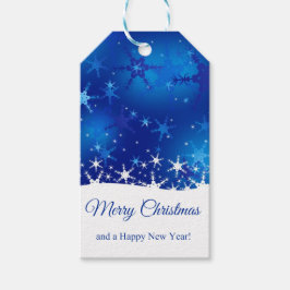 Etiquetas Para Regalos Navidades Blue Winter Snowflakes