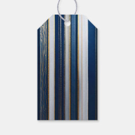 Etiquetas Para Regalos Navidades Blues Stripes Blue White Gold