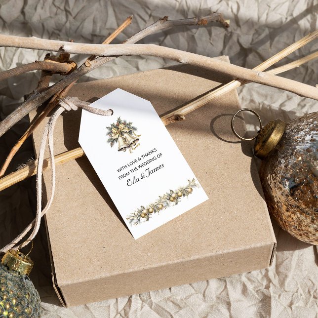 Etiquetas Para Regalos Navidades Bodas Bells y Holly Favor (Wedding Favor Gift Tags from the Holly Bells Wedding Collection by Darling and May)