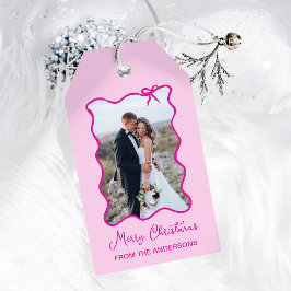 Etiquetas Para Regalos Navidades Bow | Marco fotográfico rosa ondulado
