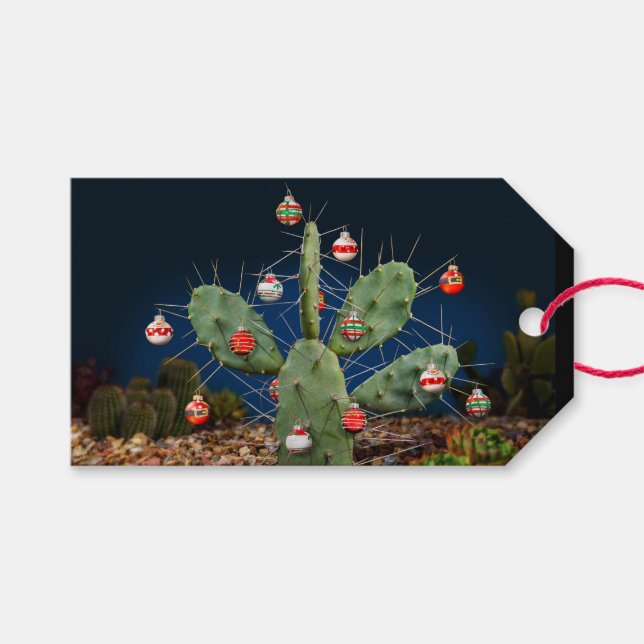 Etiquetas Para Regalos Navidades Cactus Balls (Frente (Horizontal))