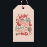 Etiquetas Para Regalos Navidades Chanukah hanukkah Groovy Vibes<br><div class="desc">Es una mezcla de vacaciones con este lindo diseño divertido de Holly Jolly Vibes & Happy Challah Days. Colores divertidos de rojos,  rosados y verdes con Navidades y iconos de Chanukah o Hanukkah,  menorah,  dreidel,  árbol de navidad,  caldo de leña,  luces,  estrella judía de David y bastón de caramelo.</div>