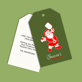 Etiquetas Para Regalos Navidades clásicos de bolas de póleo Santa Green