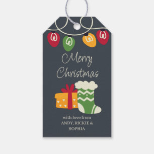 Etiquetas Para Regalos Navidades con presencia y luces personalizadas