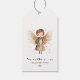 Etiquetas Para Regalos Navidades Cute Beige Boho Baby Angel