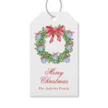 Navidades de acuarela Chinoiserie Ornament Wreath