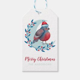 Etiquetas Para Regalos Navidades De Acuarela Personalizados Pájaros En La