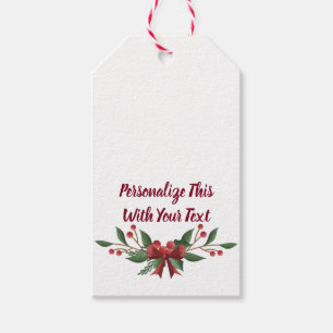 Etiquetas Para Regalos Navidades de aguijones de texto y berry personaliz