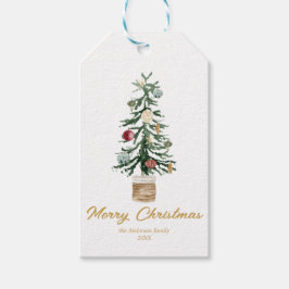 Etiquetas Para Regalos Navidades de árbol de ornamentos de oro de color a