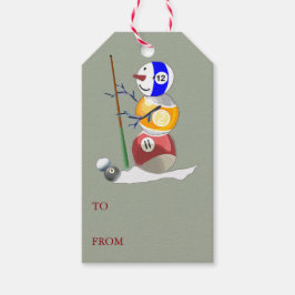 Etiquetas Para Regalos Navidades de Billiards Ball Snowman