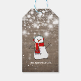 Etiquetas Para Regalos Navidades de Burlap Stars acribillan el guión de u