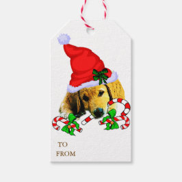 Etiquetas Para Regalos Navidades de Cachorros de Golden Retriever