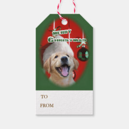 Etiquetas Para Regalos Navidades de Cachorros de Golden Retriever