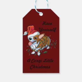 Etiquetas Para Regalos Navidades de cachorros de Pembroke Welsh Corgi Luc