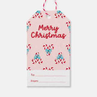 Etiquetas Para Regalos Navidades de Candy Canes y Bows dulces