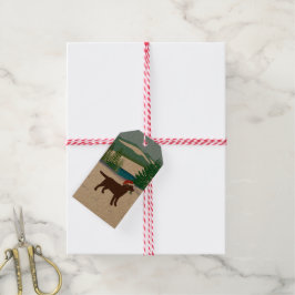 Etiquetas Para Regalos Navidades de chocolate Labrador de Santa Hat