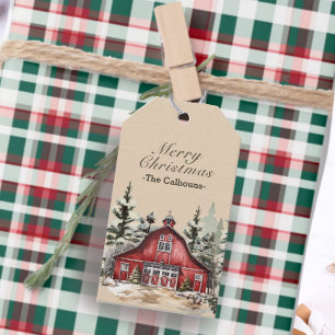 Etiquetas Para Regalos Navidades de Country Barn Plaid