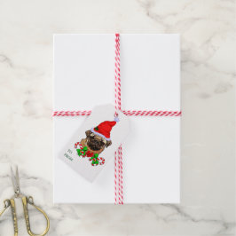 Etiquetas Para Regalos Navidades de Cute Santa Pug