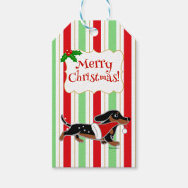Etiquetas Para Regalos Navidades de Dachshund Personalizado Snowflakes