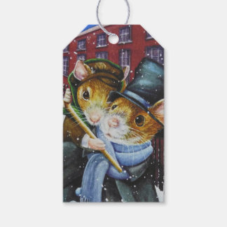 Etiquetas Para Regalos Navidades de Dickens Carol Mice Watercolor Art