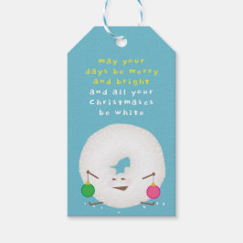 Etiquetas Para Regalos Navidades de donut de azúcar en polvo