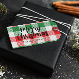 Etiquetas Para Regalos Navidades de familia blanco verde y rojo búfalo to